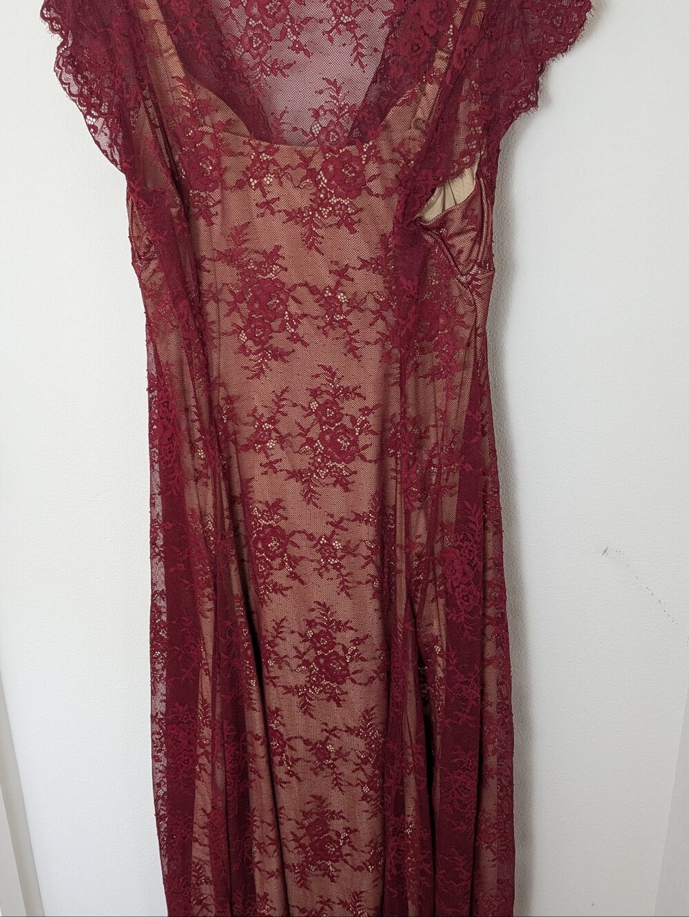 Popilush Women Shapewear Boho Floral Lace Front Slit Fit & Flare Midi Dress XXL - Picture 11 of 16